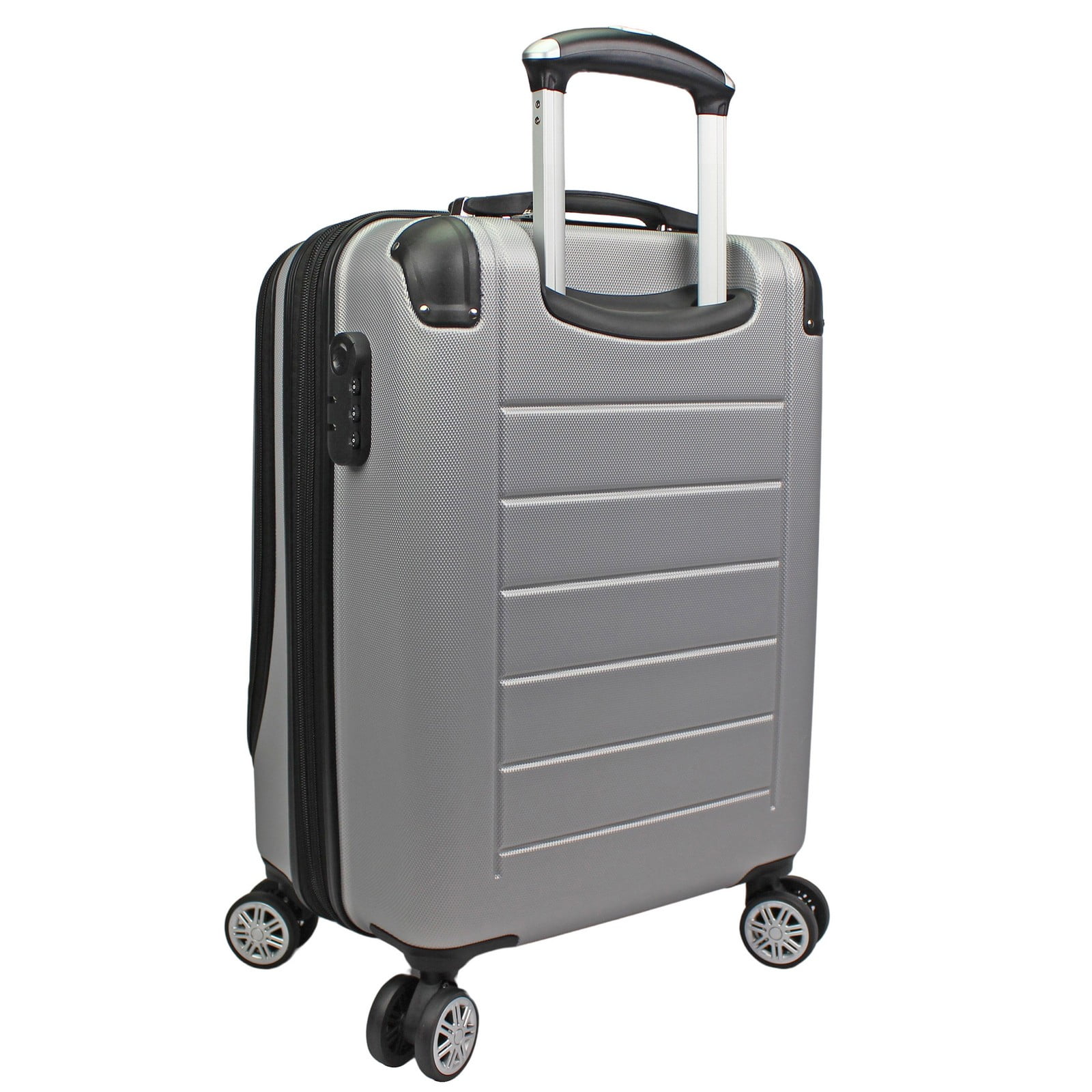 Dejuno Compact Hardside 20-Inch Carry-on Luggage with Laptop Pocket - Silver