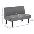 thumbnail image 3 of HOMCOM 46.5" Loveseat with USB Ports and Wood Legs for Small Space, Grey, 3 of 10