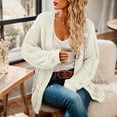 thumbnail image 5 of Womens Chunky Cable Knit Cardigan Sweaters Open Front Long Sleeve Slouchy Fall Outwear Coats, 3XL, 5 of 6