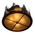 thumbnail image 3 of Meyda Tiffany 200864 Wildlife At Dusk 4 Light 24" Wide Semi-Flush Drum Ceiling Fixture -, 3 of 7