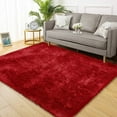 thumbnail image 2 of HOMERRY Fluffy Area Rug 8' x 10' Plush Fluffy Rugs Shaggy Carpet Rugs for Bedroom Living Room, Red, 2 of 5