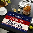 thumbnail image 2 of Zhourta 4th of July Table Mats 17.7x11.8Inch Patriotic Independence Day Kitchen Dining Decor Washable Oil Resistant Linen Placemats for Party, 2 of 6