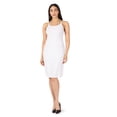 thumbnail image 2 of MeMoi Women's Silky-Smooth Double-Bonded 36" Cami Slip Dress - Womens - Female, S, White, 2 of 11