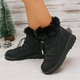 thumbnail image 2 of CAICJ98 Winter Boots for Women Lace Up Mid Carf Boots Warm Lined Waterproof Fashion Womens Snow Boots (Black,Size 6), 2 of 9