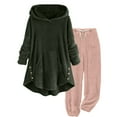 thumbnail image 6 of Kaemgyyd Women's Fuzzy Fleece Sets Sherpa Lined Long Sweatshirt Warm Hooded Pullover Plush Pants Set 2 Piece Outfit Winter Sleepwear, 6 of 6