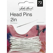 72pcs John Bead Must Have Findings 2in 20ga (0.032) Silver Head Pins for Jewelry Making