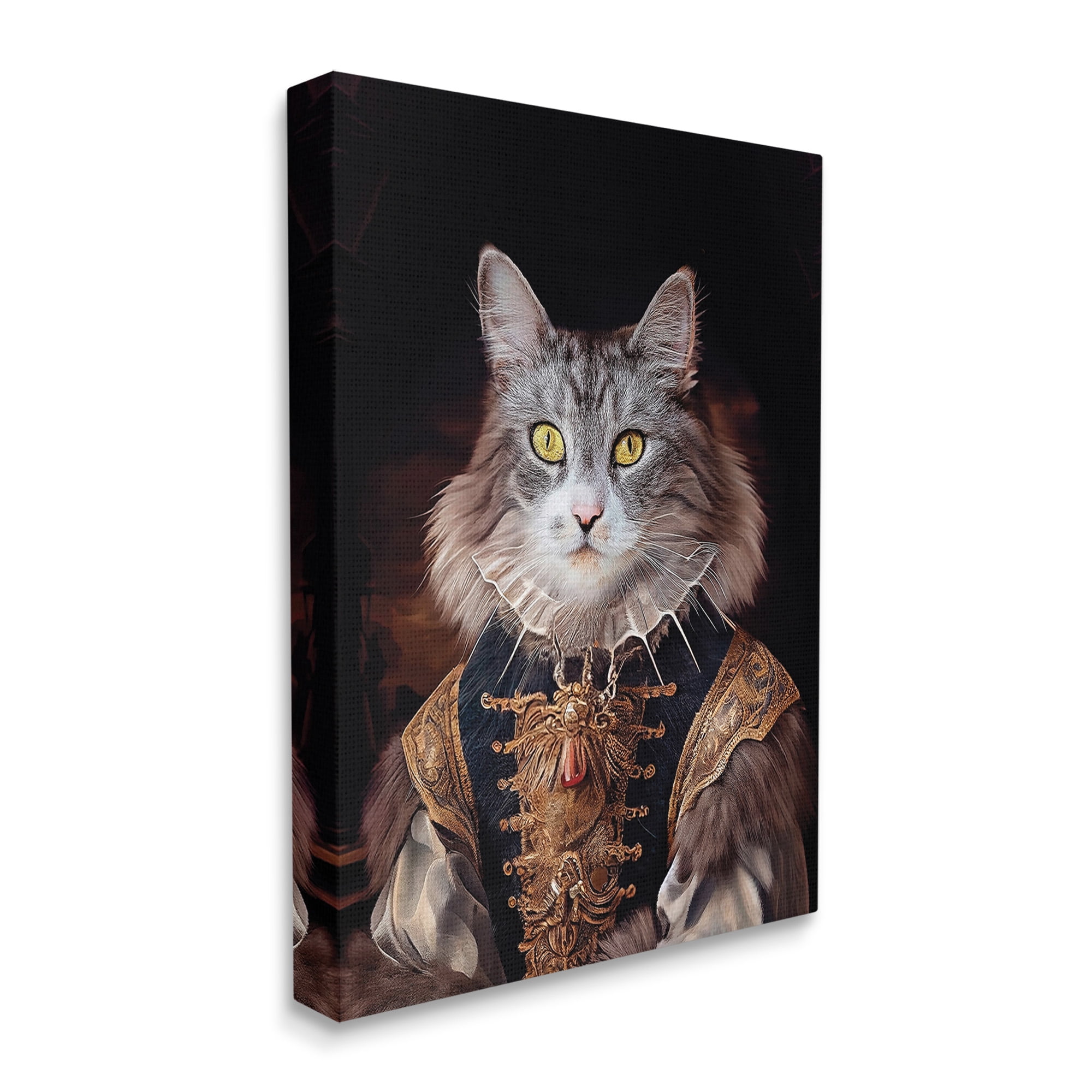 Stupell Industries Classic Cat Regal Fashion Animals & Insects Painting Gallery Wrapped Canvas Art Print Wall Art, 16 x 20