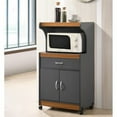thumbnail image 2 of Pemberly Row Wood Microwave Kitchen Cart with Open Storage in Gray Oak, 2 of 5