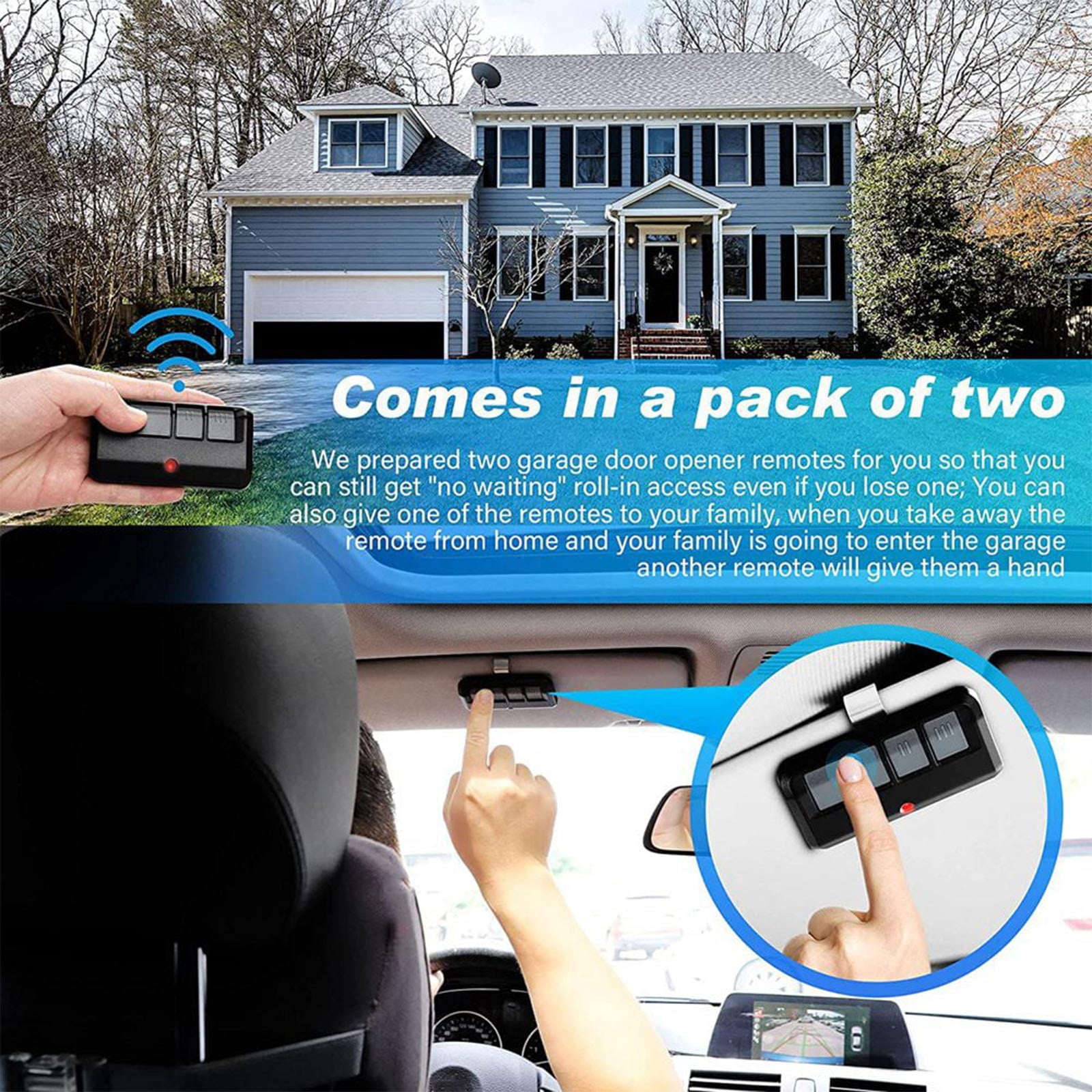 Clearance! Garage Door Opener Remote Universal, Replacement for 3-Button Remote with Visor Clip