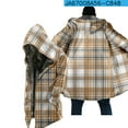 thumbnail image 3 of Lovskoo 2024 Men's Thicken Warm Winter Coat Sherpa Fleece Jackets Zipper Casual Print Long Sleeve with Pocket Hooded Jacket Khaki, 3 of 6