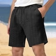thumbnail image 3 of Mens Shorts Summer Casual Jacquard Textured Elastic Waist Straight Leg Relaxed Fit Beach Shorts with Pockets, 3 of 7