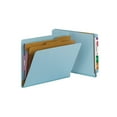thumbnail image 5 of Smead® End-Tab Classification Folders, 8 1/2" x 11", 2 Divider, 2 Partition, 50% Recycled, Blue, Pack Of 10, 5 of 8