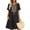 Black, variant on Embroidered Dresses for Women Midi 100% Cotton Short Sleeve Wedding Guest Casual Vacation Button Down V-Neck Boho Beach Sundress