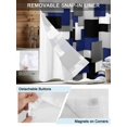 thumbnail image 5 of No Hook Shower Curtain with Snap-in Liner, Navy Blue Black Geometric Waterproof Fabric Bathroom Curtains, Modern Abstract Art Block Bath Curtains & Mesh Top Window 72"x78" Long, 5 of 9