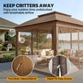 thumbnail image 6 of COOS BAY 11'x11' Pop-Up Instant Gazebo Tent with Mosquito Netting Outdoor Canopy Shelter with 121 Square Feet of Shade, Brown, 6 of 10