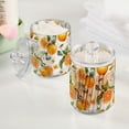 thumbnail image 2 of Yayeee 2 Pack Qtip Holder Bathroom Cotton Swab Canister with Lid Clear Dispenser Set, Orange Watercolor Bees, 2 of 6