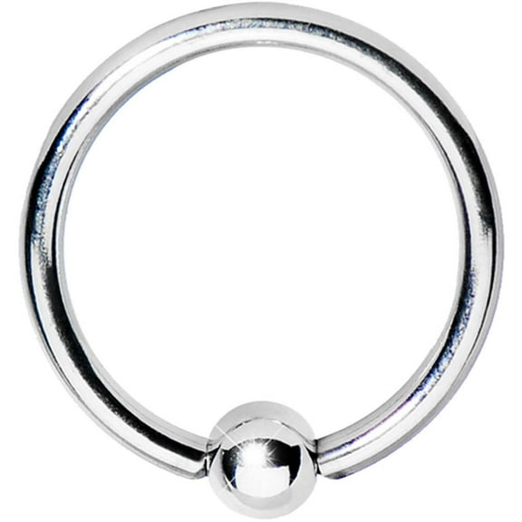 14G Surgical Steel Captive Bead CBR/Hoop Ring 1 Piece (12mm (1/2'')) A/1/3/CBR-1/8
