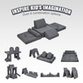 thumbnail image 3 of VEVOR Modular Kids Play Couch 10Pcs DIY Creative Toddler Sectional Sofa Grey, 3 of 9