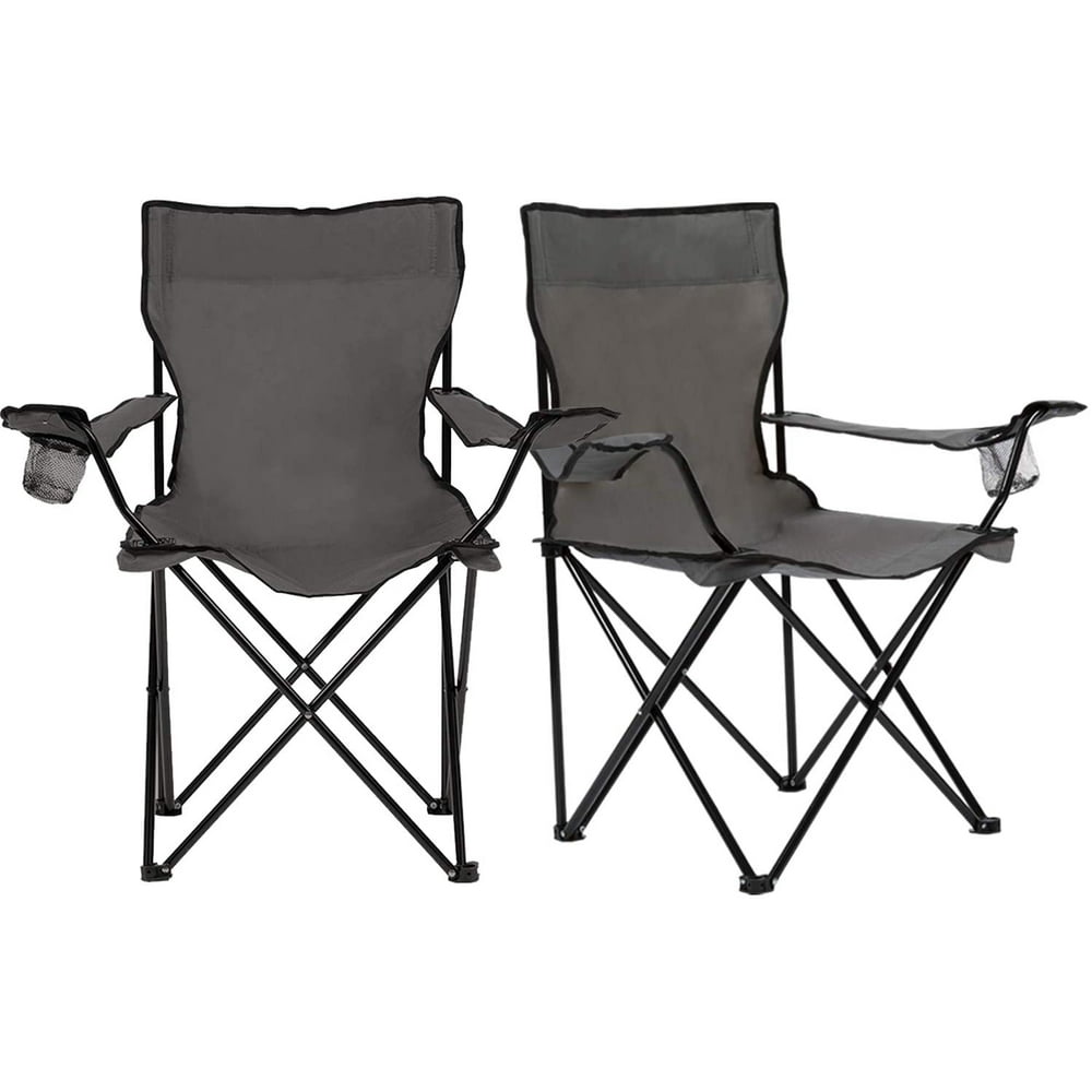 Homewell Portable Folding Chair for Outdoor, Beach and Camping (Grey, 2 ...