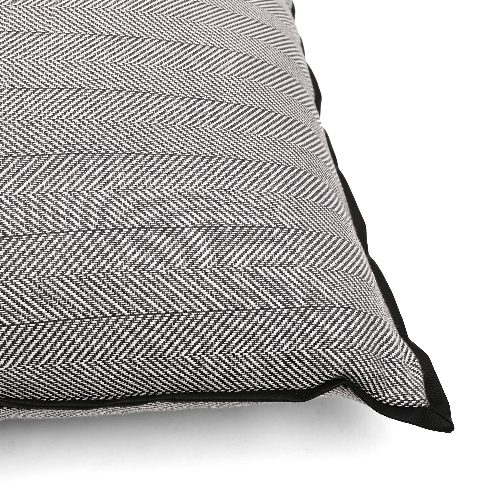 Mainstays Herringbone Decorative Pillow, Black, 18 in x 18 in