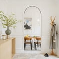 thumbnail image 3 of TINKLE WELL Arched Full-Length Mirror, 64"x21" Inch Freestanding, Wall-Mounted or Leaning Floor Mirror, Sleek Black Aluminum Alloy Frame, Placed in Bedroom, Cloakroom, or Living Room, 3 of 7