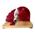 thumbnail image 3 of Rebanadora de pan manual con banco de trabajo de madera con manivela que corta uniformemente la masa madre Rojo, 3 of 9
