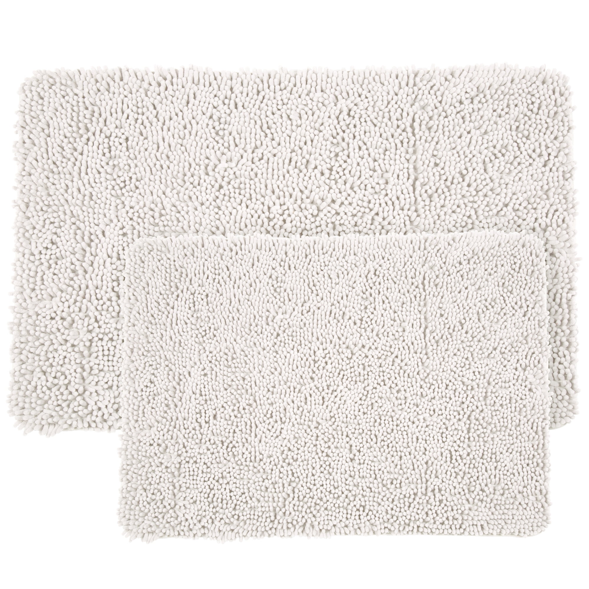 2-piece Bathroom Rug Set – Memory Foam Bath Mats With Plush Chenille Top  And Non-slip Base – Machine Washable Bathroom Rugs By Lavish Home (ivory) :  Target