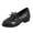 #01 Black, variant on Busydd Womens Loafers Fashion Glossy Chunky Block Heel Dress Shoes Casual Comfortable Closed Toe Solid Color Slip On Shoes