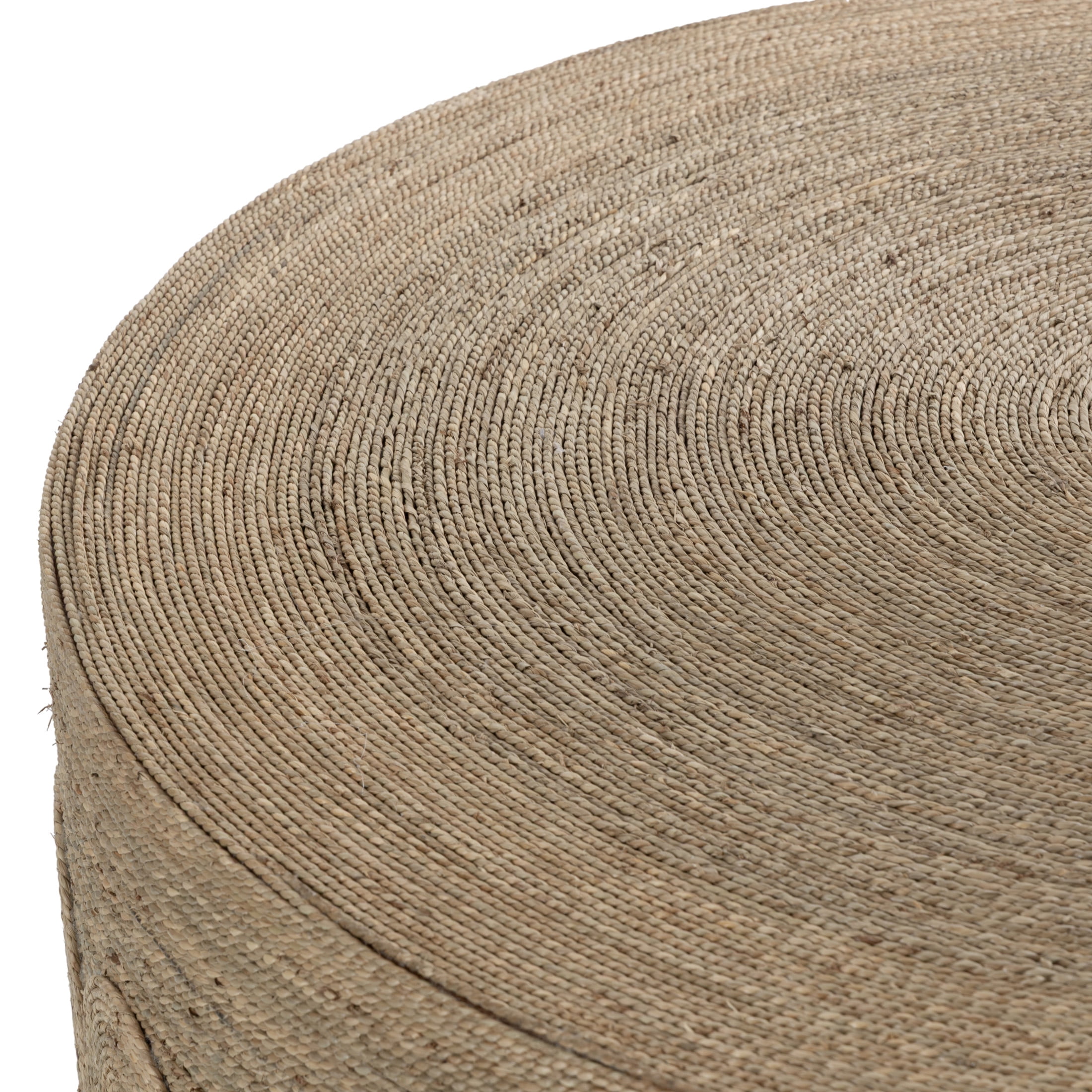 DecMode 36" x 17" Brown Seagrass Handmade Woven Coffee Table with Round Weave, 1-Piece