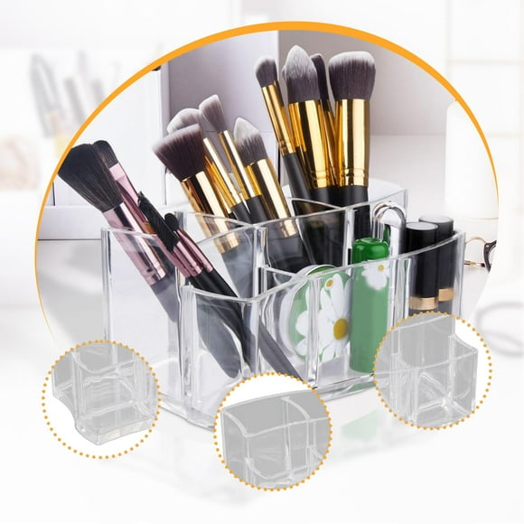 6 Case de lápiz labial soportador de cepillo de maquillaje de tragamonedas Guardar organizador de lápiz labial multipropósito para dormitorio de