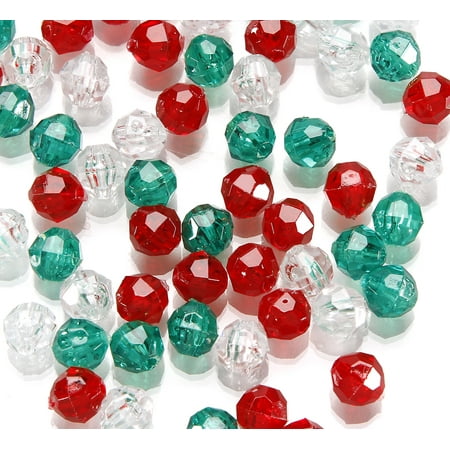 - Faceted Plastic Christmas Beads: 8mm, 1050 pack