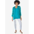 thumbnail image 2 of Woman Within Plus Size Curved Hem Pointelle Cardigan, 2 of 4