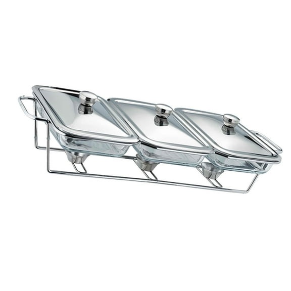 yotijay Buffet Food Warmer Convenience Food Warmer Tray for Birthday Parties Wedding 1.5L 3 Compartment