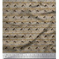 thumbnail image 1 of Soimoi Brown Modal Satin Fabric Cookies,Glass & Heart Stripe Fabric Prints By Yard 42 Inch Wide, 1 of 1