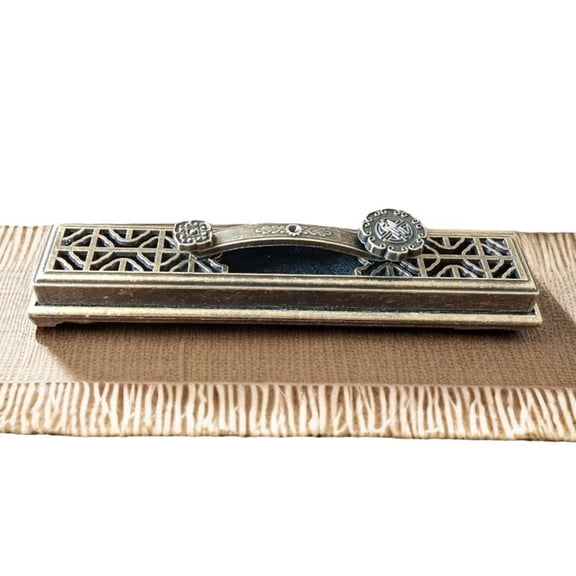 Alloy Horizontal Incense Stick Holder Box for Sandalwood Agarwood Aromatherapy Home Use Meditation Room Desk Decor