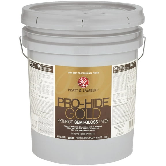 Pro-Hide 7382880 Exterior Semi Gloss Paint, White - 5 gal