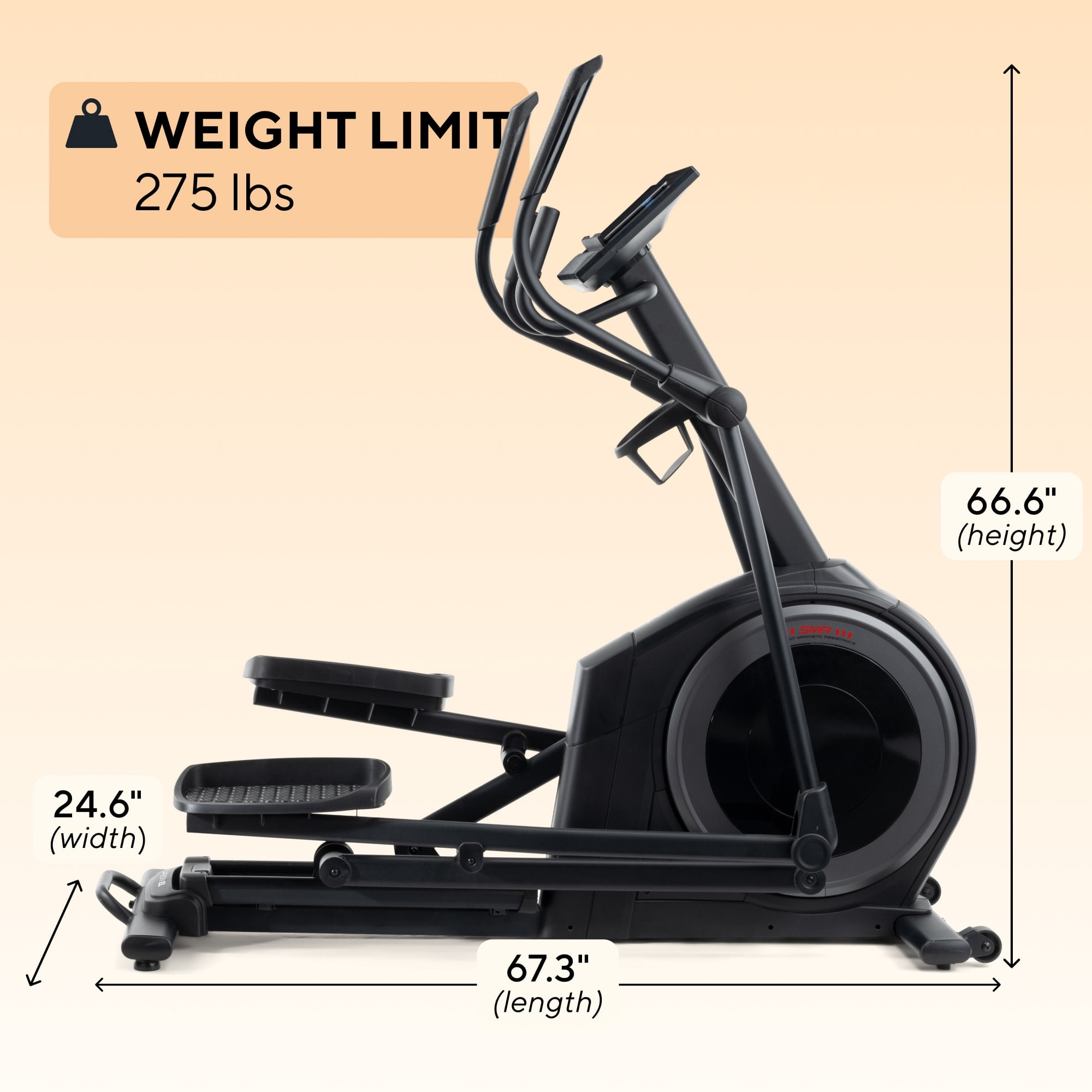 ProForm Carbon EL Elliptical with 18 Levels of Resistance for Effective Low-Impact Workouts