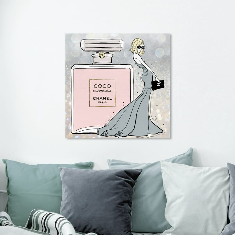 Wynwood Studio Fashion and Glam Wall Art Canvas Prints 'Parisian Queen  Grey' Perfumes - Pink, Gray 