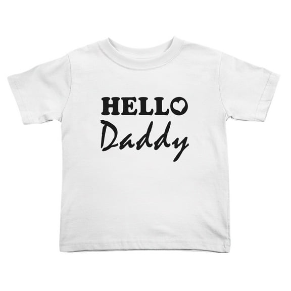Hello Daddy Cute Toddler T Shirts for Boys Girls (White, 3T)