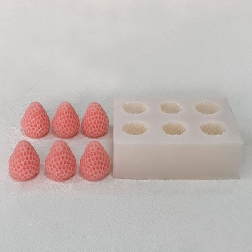 lanema Artistic Silicone Strawberry Shape Mold Resin Candle Chocolate Making Creative