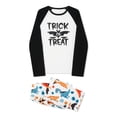 thumbnail image 4 of Hirigin Store Halloween Pajamas for Family Classic Letter Print Long Sleeve Raglan Tops + Pants Set Fall Sleepwear, 4 of 10