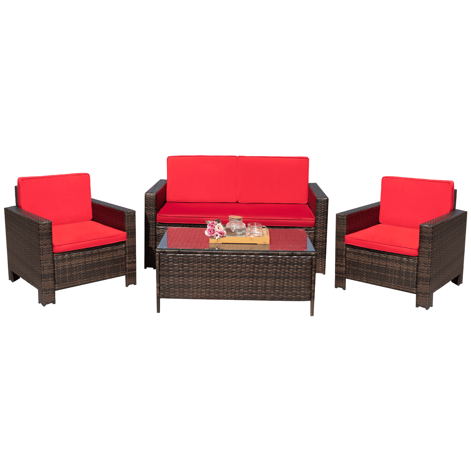 4 piece wicker conversation set