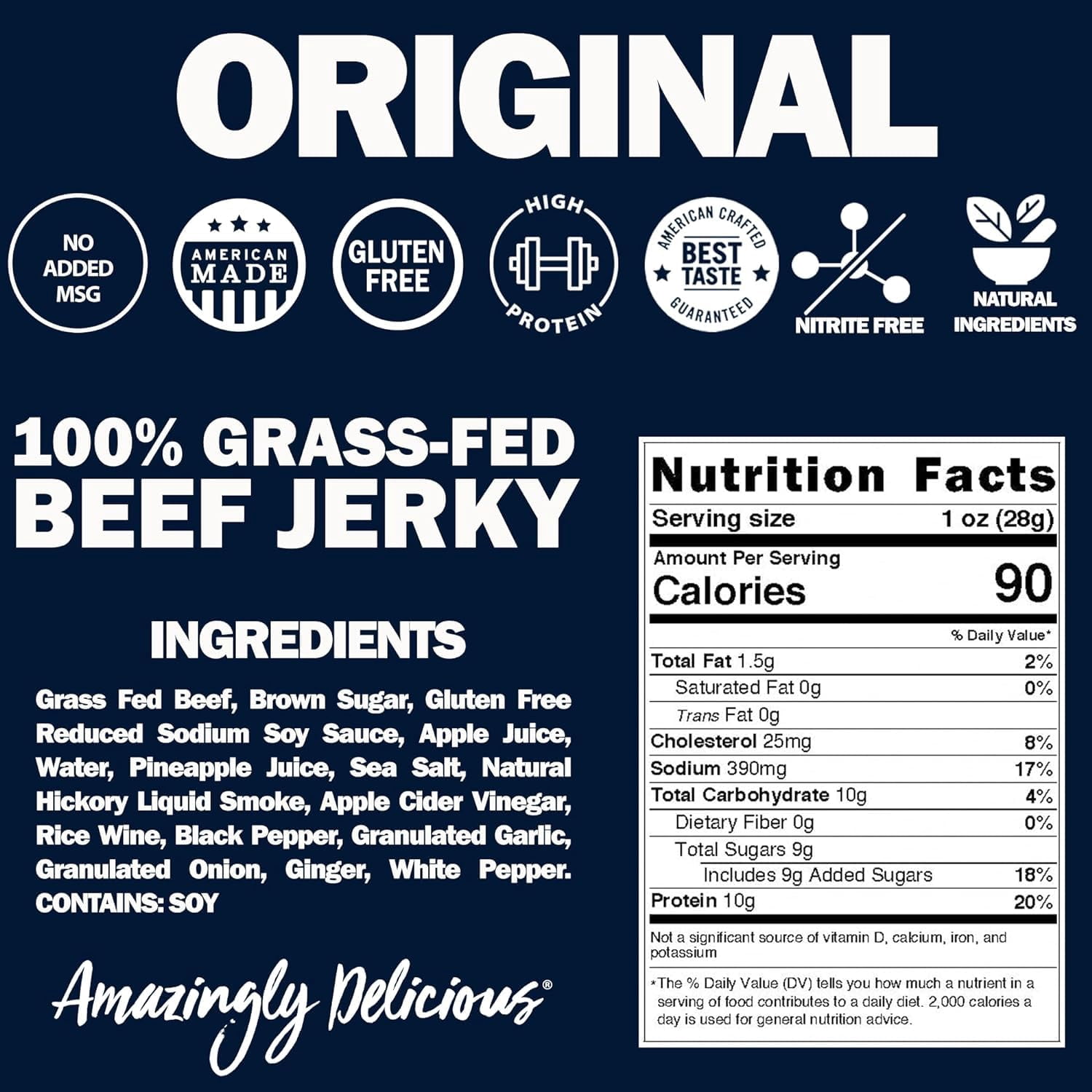 Pack of 9, Fieldtrip Original Beef Jerky, 2.2 oz