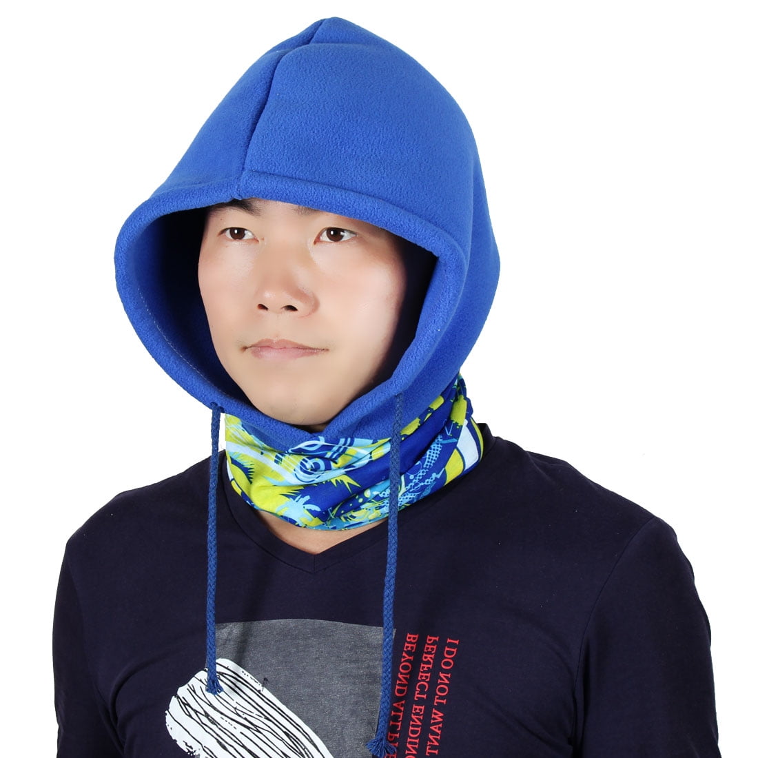 Face Mask Riding Double Layer Head Wrap Neck Protector Hood Balaclava Dark Blue by
