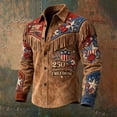thumbnail image 5 of Telankuip American Independence Day Vintage Tassel Printed Men's Shirts USA 250th Anniversary Long Sleeve Button down Casual Top July 4th Celebration Cowboy Style Shirts 4-Red XXXXL, 5 of 5