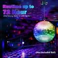 thumbnail image 3 of Luces de Motor Bola Discoteca con Control Remoto, 3-15 RPM, Giratorio Ajustable, 18 LED para Espejo 8, 10, 12, 16, 20 y 24 Pulgadas, 3 of 6