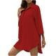 thumbnail image 1 of Traje de baño de gasa caftán con ribete de manga 3/4 para mujer Pompotops  lopia1000763, 1 of 9