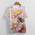 thumbnail image 4 of Bee And Flowers T-Shirts Casual T-Shirt Short Sleeve Women Trendy Tshirt Beach Custom Tops, 4 of 5