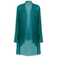 thumbnail image 1 of Jowowha Kimono Cardigans pour Femmes en Chiffon Transparent, Vestes Décontractées Amples à devant Ouvert, Vert P, 1 of 6