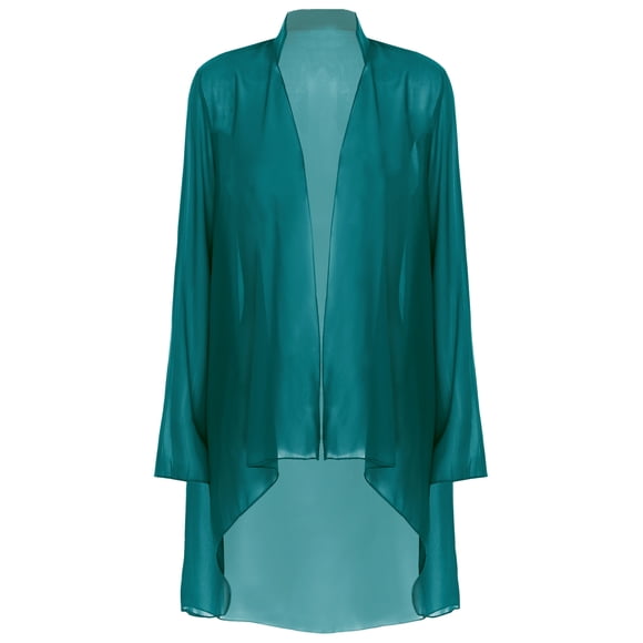 HULIJA Women's Summer Cardigan Bolero Shrug Long Sleeve Open Front Loose Chiffon Jackets for Tops Green A XL